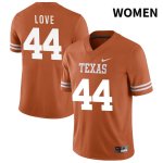 Texas Longhorns Women's #44 Tannahill Love Authentic Orange NIL 2022 College Football Jersey NXX83P6E